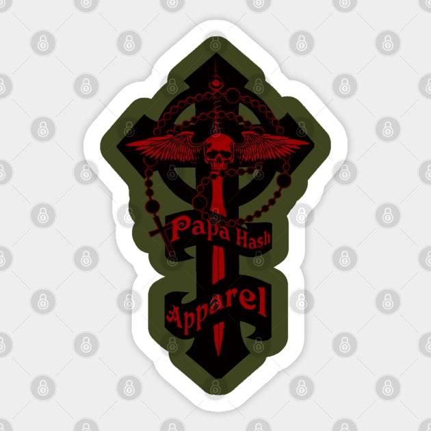 Papa Hash Apparel: A Sword and a Prayer Sticker by Papa Hash's House of Art